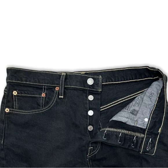 Levi’s 501 shorts high rise cutoff dark denim size 30 new - Picture 6 of 9